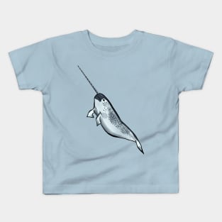 Adorable Leaping Narwhal Kids T-Shirt